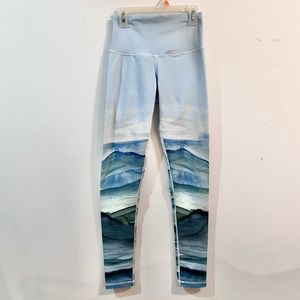 DYI Yoga Leggings- Small- Light Blue Watercolor